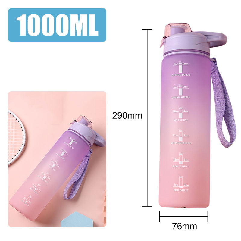 Motivational Water Bottle with Silicone Straw | 32oz, BPA-Free, Reusable & Leak-Proof