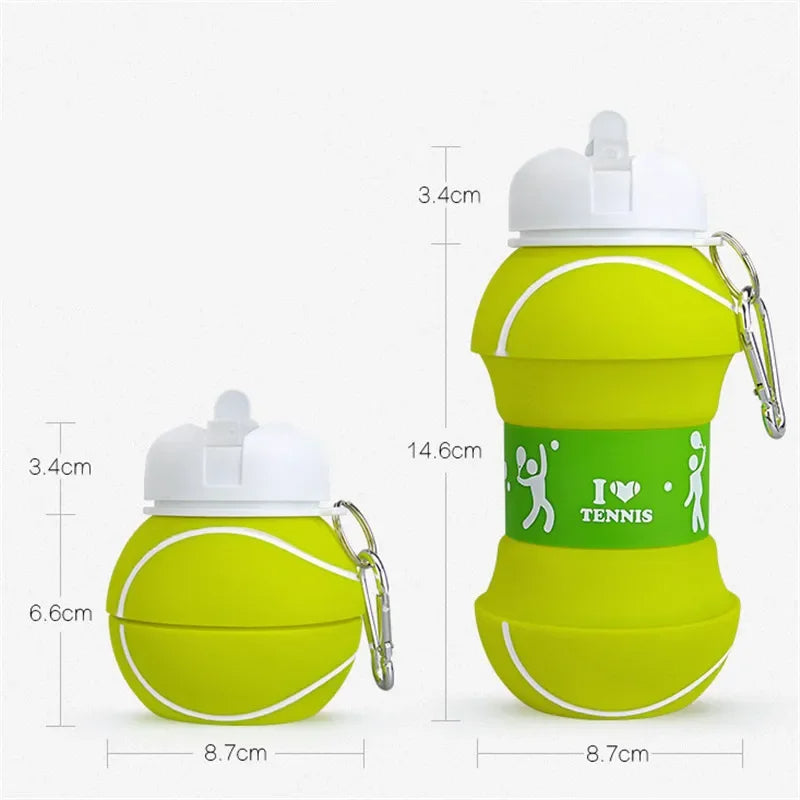 Foldable Sports Ball Water Bottle | Collapsible Silicone Hydration Bottle