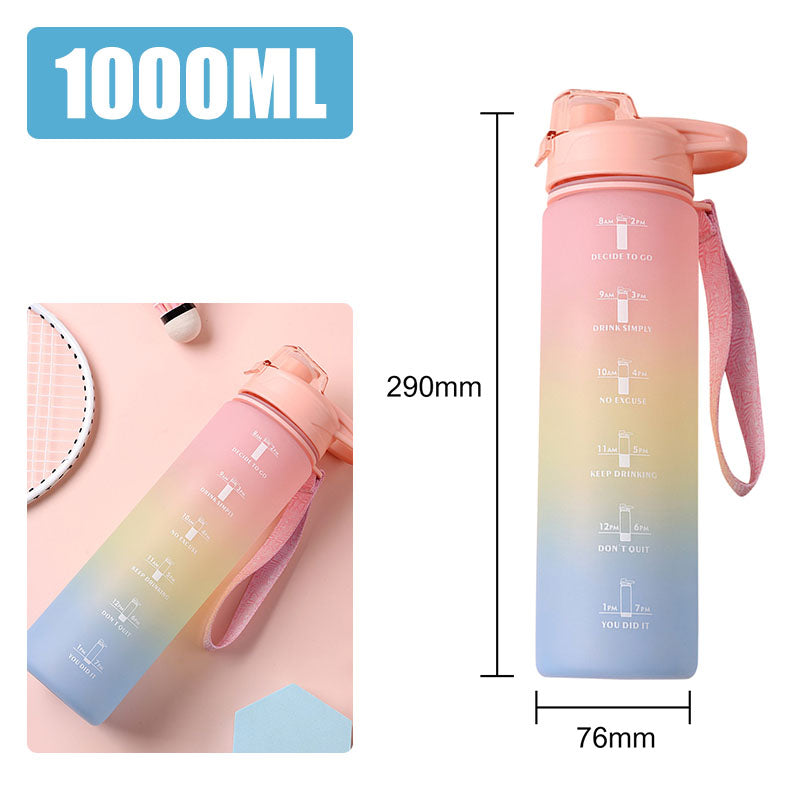 Motivational Water Bottle with Silicone Straw | 32oz, BPA-Free, Reusable & Leak-Proof
