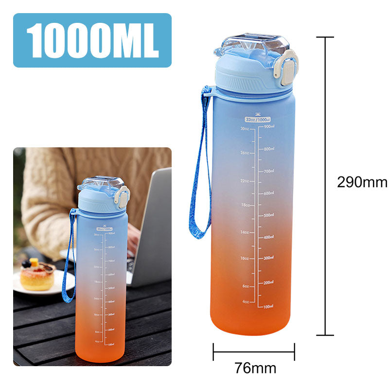 Motivational Water Bottle with Silicone Straw | 32oz, BPA-Free, Reusable & Leak-Proof