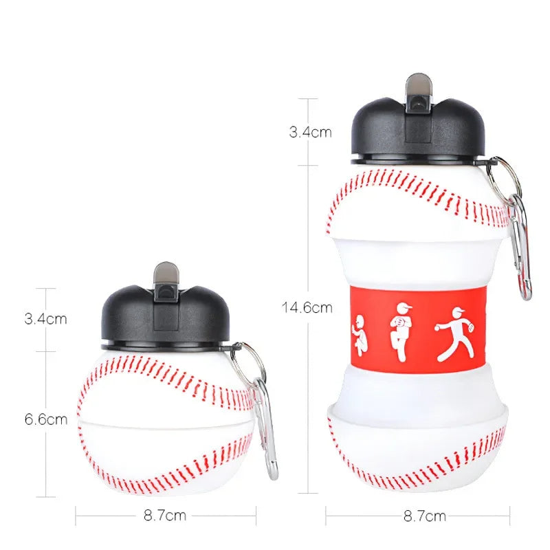 Foldable Sports Ball Water Bottle | Collapsible Silicone Hydration Bottle