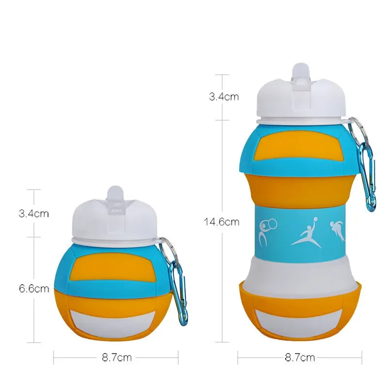 Foldable Sports Ball Water Bottle | Collapsible Silicone Hydration Bottle