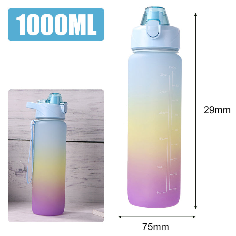 Motivational Water Bottle with Silicone Straw | 32oz, BPA-Free, Reusable & Leak-Proof