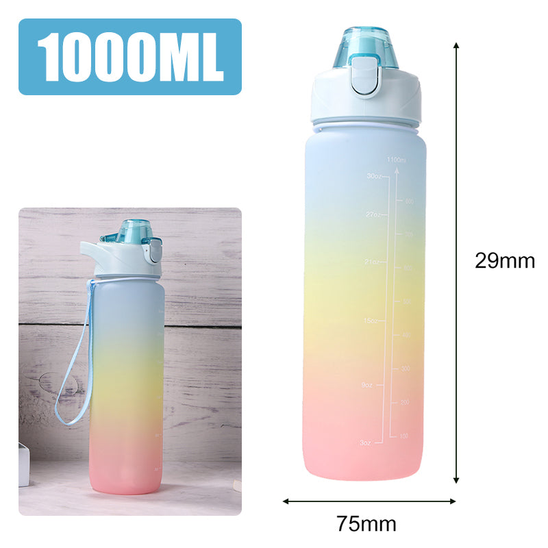 Motivational Water Bottle with Silicone Straw | 32oz, BPA-Free, Reusable & Leak-Proof