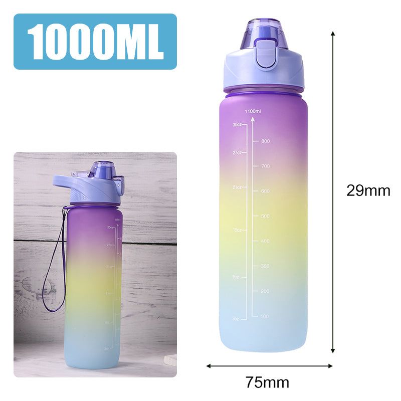 Motivational Water Bottle with Silicone Straw | 32oz, BPA-Free, Reusable & Leak-Proof