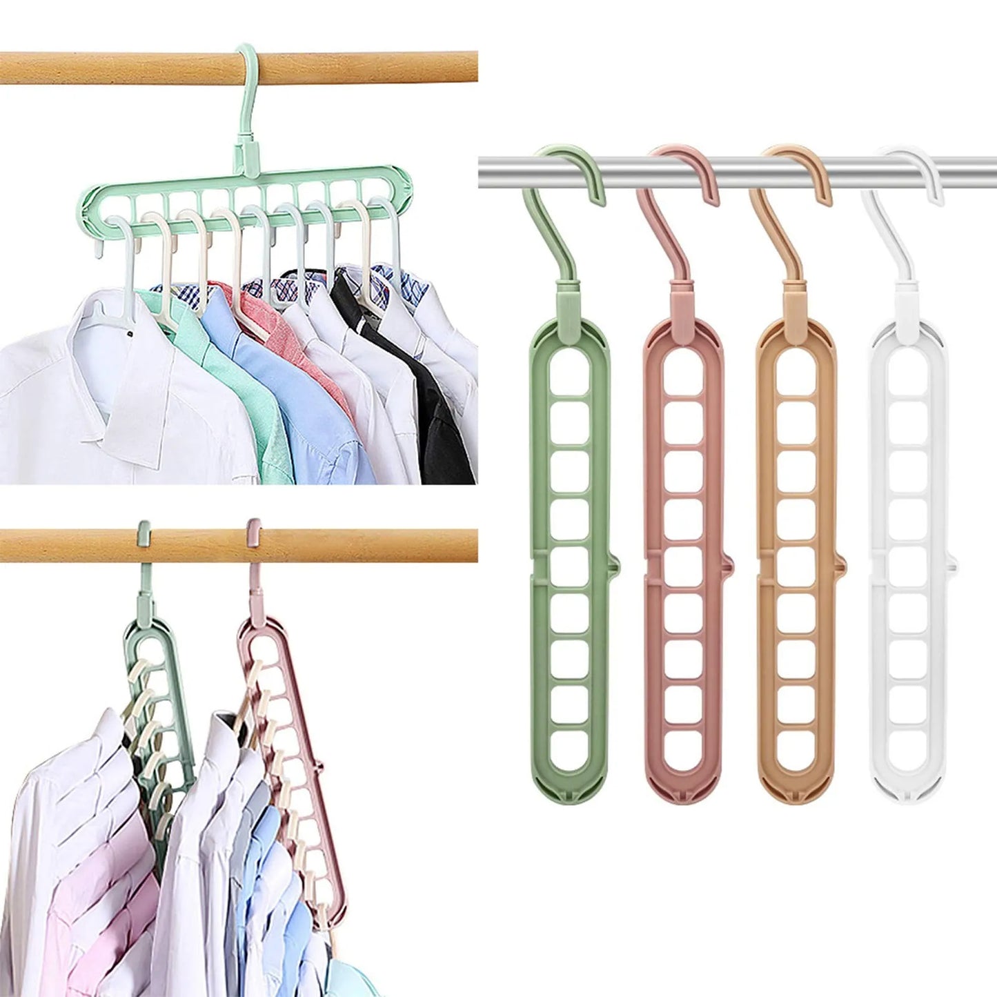 9-in-1 Smart Hanger | Space-Saving Closet Organizer with 360° Rotating Hook