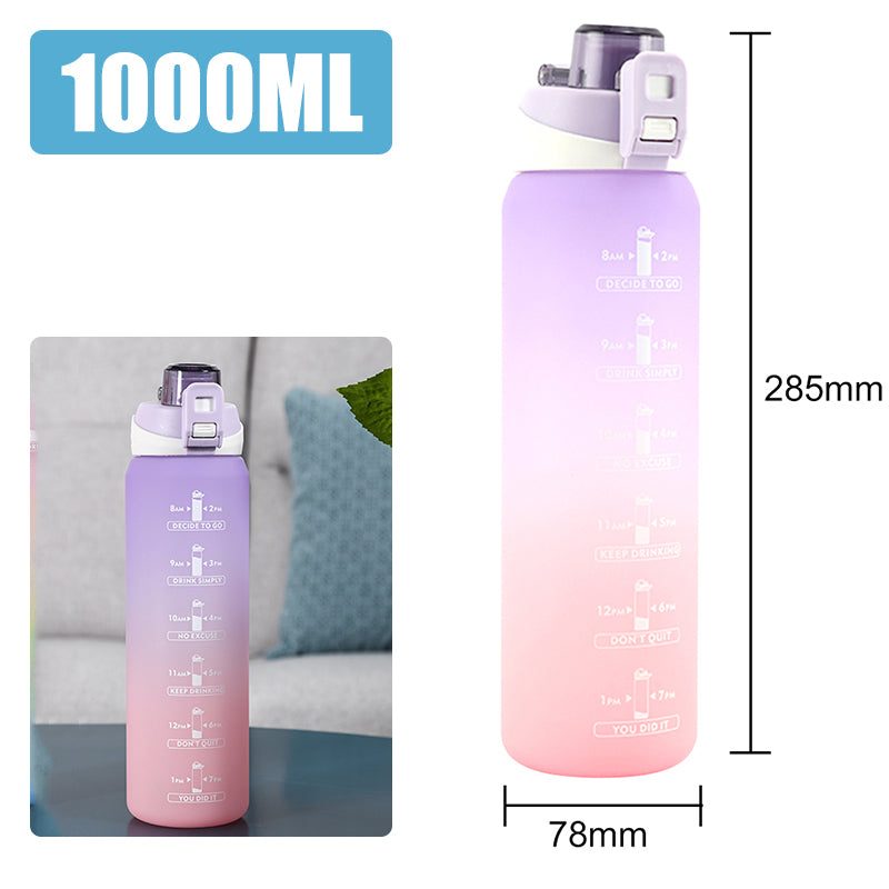 Motivational Water Bottle with Silicone Straw | 32oz, BPA-Free, Reusable & Leak-Proof