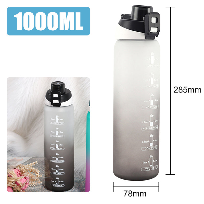 Motivational Water Bottle with Silicone Straw | 32oz, BPA-Free, Reusable & Leak-Proof