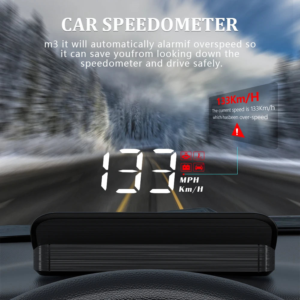 Futuristic Car Head-Up Display (HUD) | Plug & Play, Day/Night Visibility