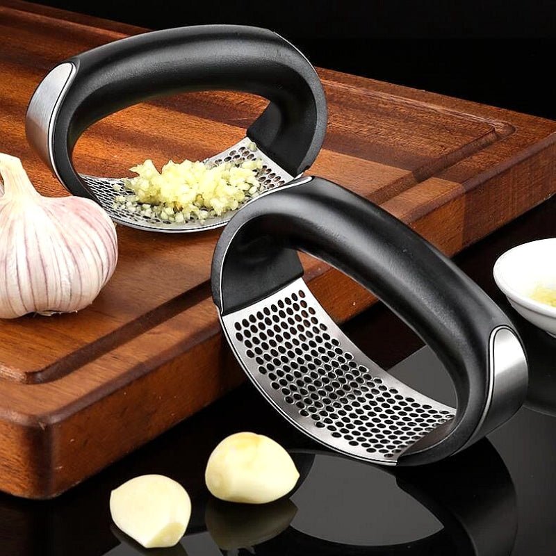 Premium Stainless Steel Garlic Press Crusher | Manual Mincer for Garlic, Fruits & Vegetables