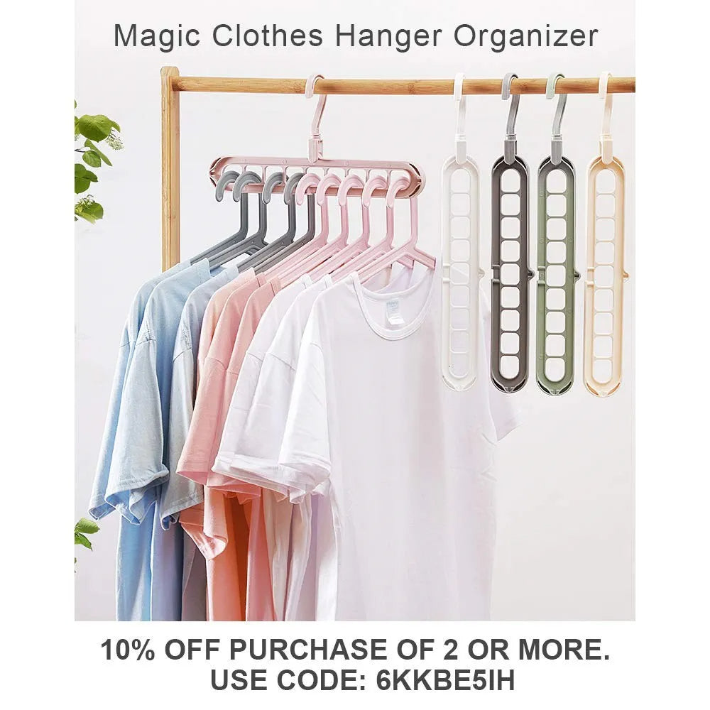 9-in-1 Smart Hanger | Space-Saving Closet Organizer with 360° Rotating Hook