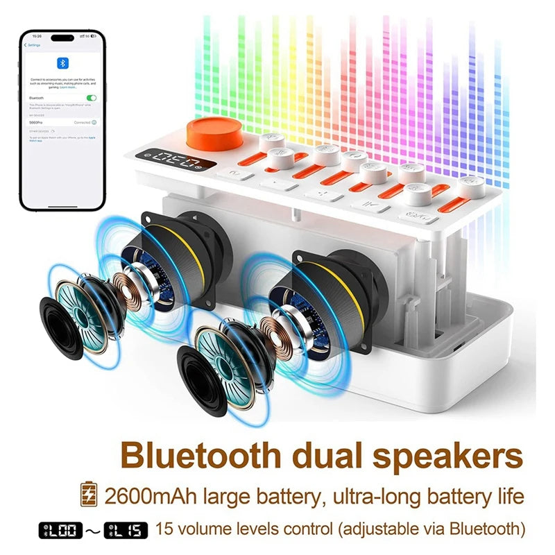 Ambient Sound Machine with Bluetooth Speaker, Night Light & Breathing Therapy!