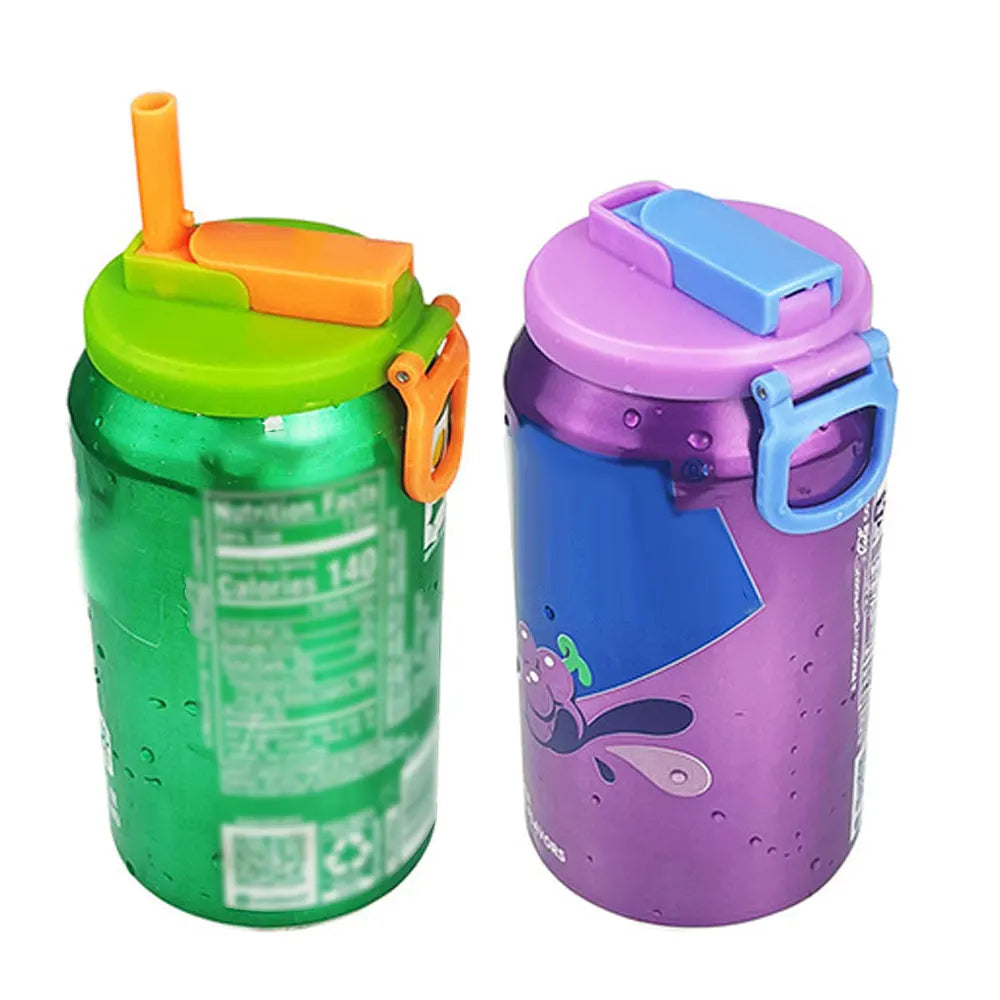 Soda Can Lids with Silicone Straws - Reusable, Spill-Proof & BPA-Free | Food-Grade Can Covers for Picnic, Beach, & Camping