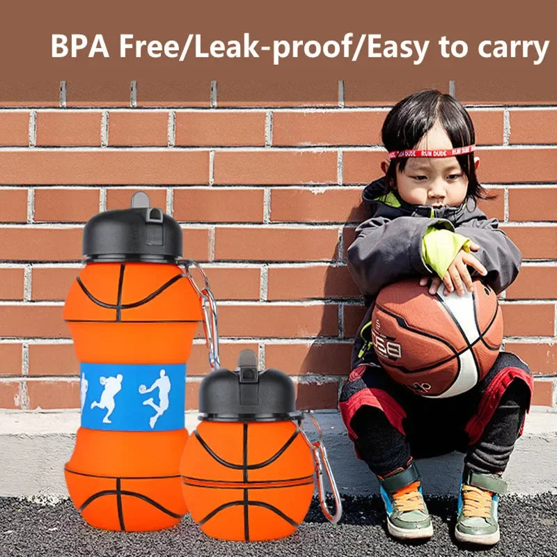 Foldable Sports Ball Water Bottle | Collapsible Silicone Hydration Bottle