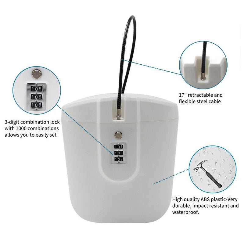 2L Portable Travel Safe Box with 3-Digit Combination Lock | Anti-Theft Security Safe for Travel, Beach, Home, Office