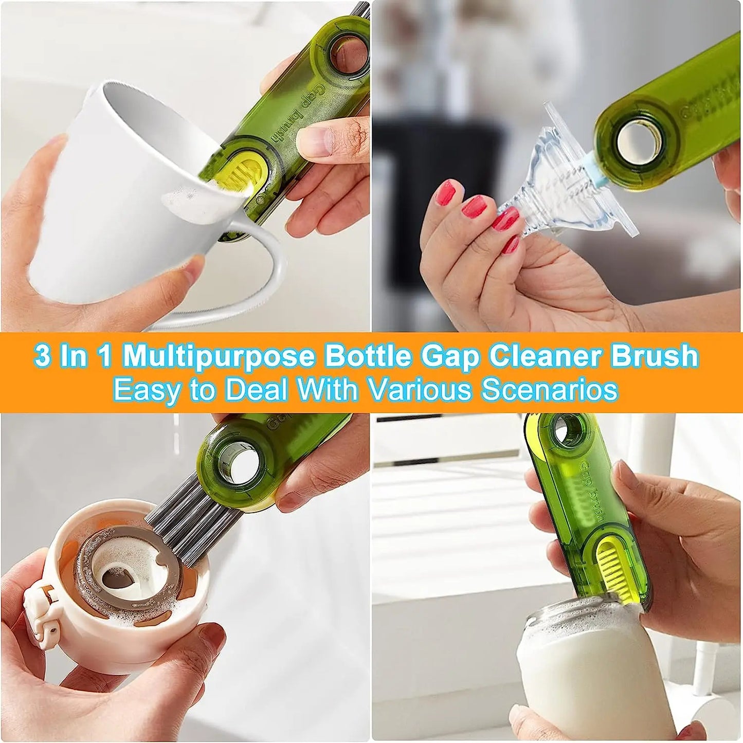3-in-1 Rotatable Cleaning Brush | Multi-Surface Scrubber with Extendable Handle