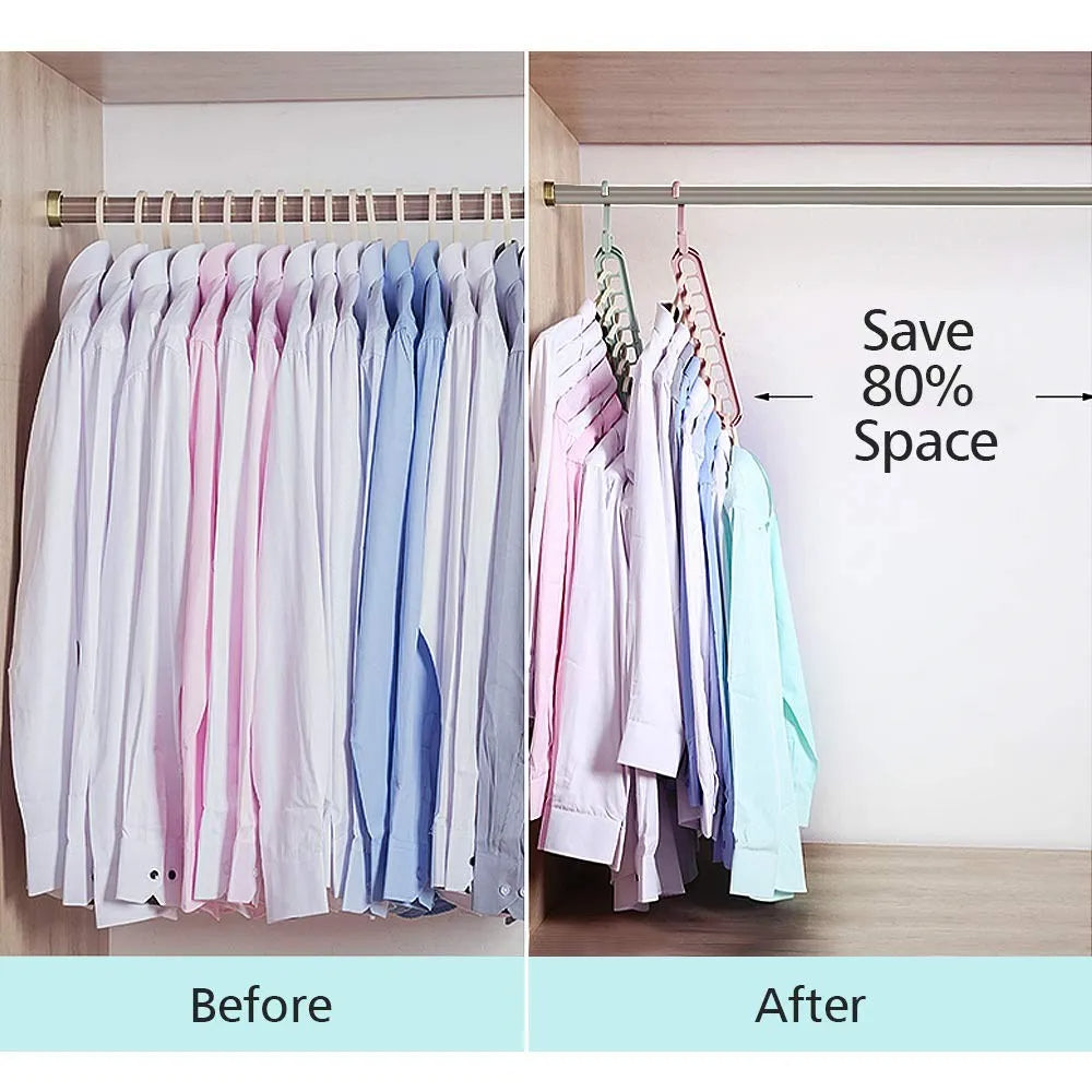 9-in-1 Smart Hanger | Space-Saving Closet Organizer with 360° Rotating Hook