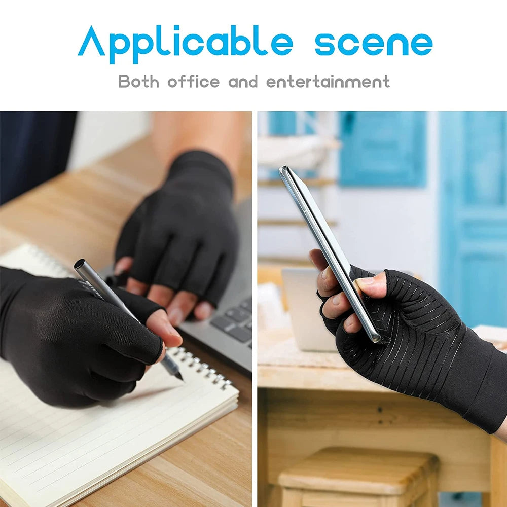 Copper Compression Arthritis Gloves | Fingerless Pain Relief Gloves for Arthritis