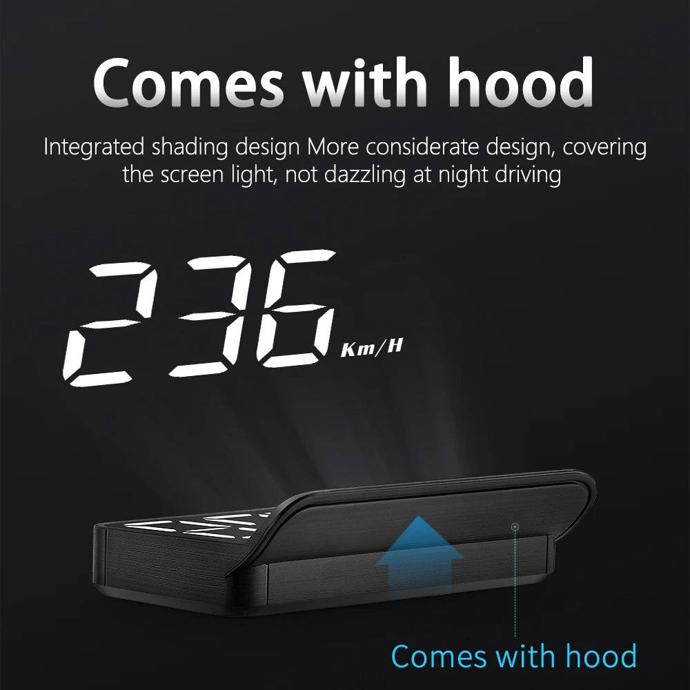 Futuristic Car Head-Up Display (HUD) | Plug & Play, Day/Night Visibility
