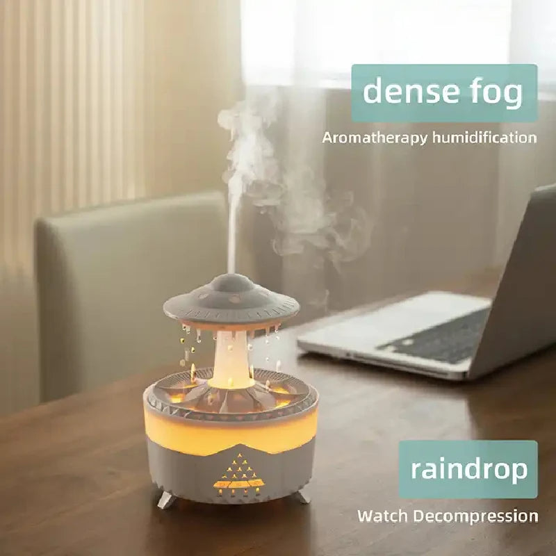 Rain Drop™ 350ml Air Humidifier & Essential Oil Diffuser | LED Mood Light + Remote Control