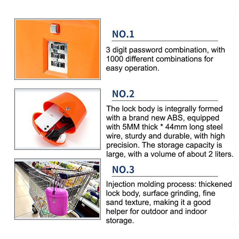 2L Portable Travel Safe Box with 3-Digit Combination Lock | Anti-Theft Security Safe for Travel, Beach, Home, Office