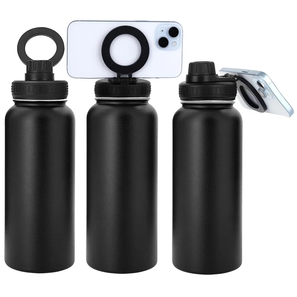 Insulated Water Bottle with Phone Mount - 1L Stainless Steel | MagSafe-Compatible