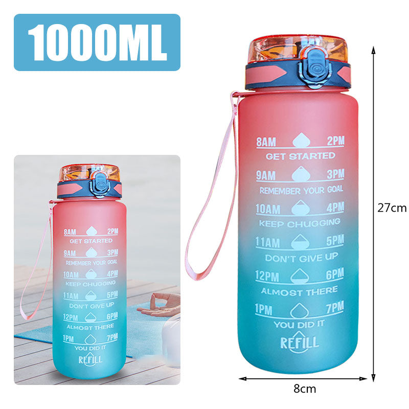 Motivational Water Bottle with Silicone Straw | 32oz, BPA-Free, Reusable & Leak-Proof