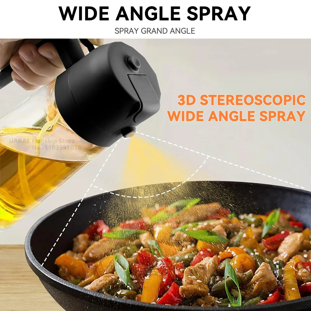 2-in-1 Oil Spray Bottle for Cooking | Oil Dispenser with Spray & Pour Function
