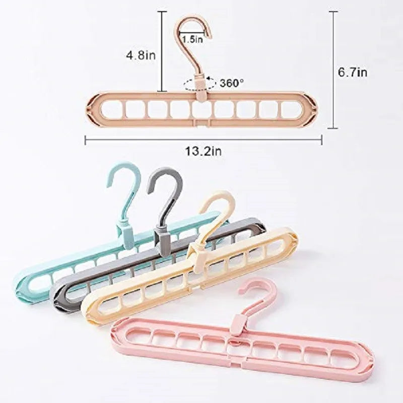 9-in-1 Smart Hanger | Space-Saving Closet Organizer with 360° Rotating Hook