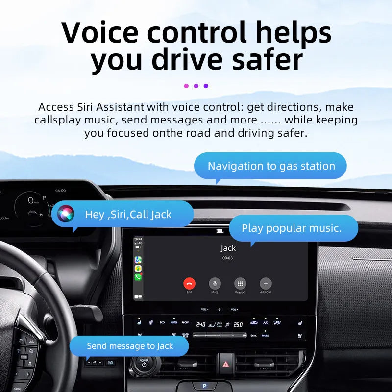 Wireless CarPlay Adapter for iPhone | Plug & Play Wireless CarPlay Dongle for All Cars