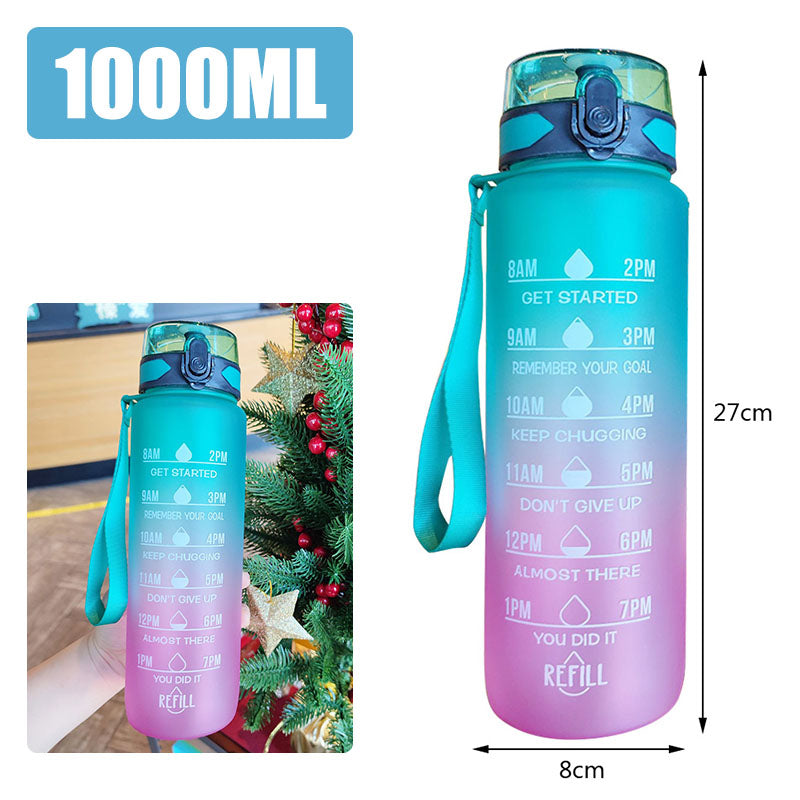 Motivational Water Bottle with Silicone Straw | 32oz, BPA-Free, Reusable & Leak-Proof