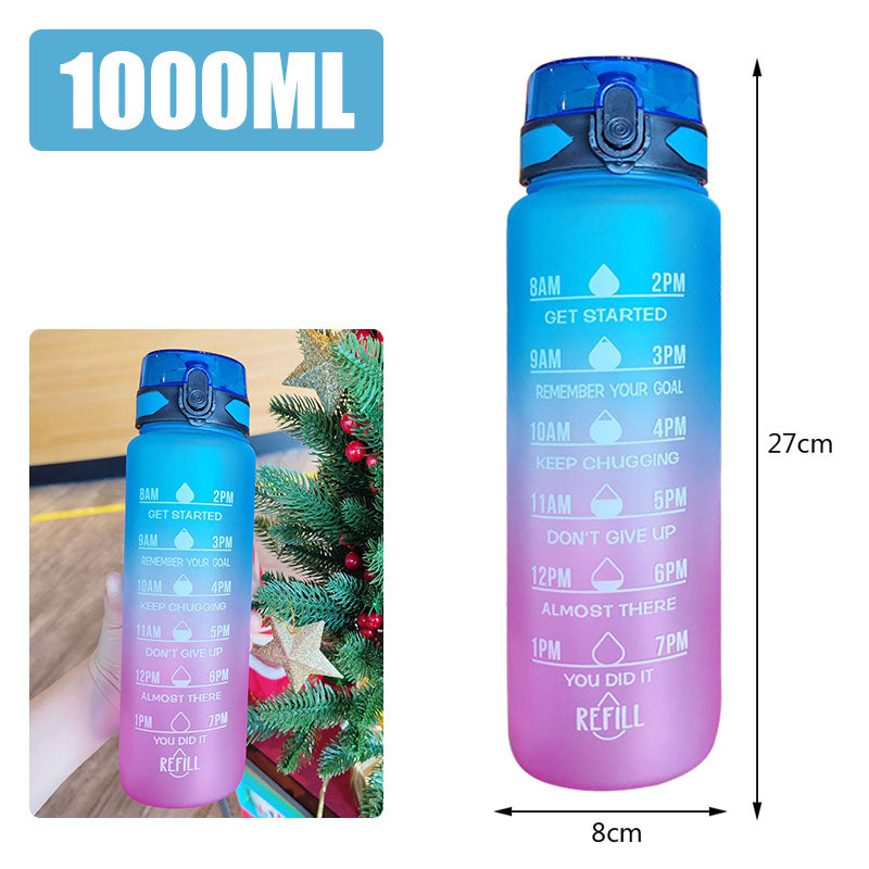 Motivational Water Bottle with Silicone Straw | 32oz, BPA-Free, Reusable & Leak-Proof