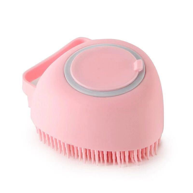 Pet Bath Brush with Shampoo Dispenser | Silicone Dog & Cat Grooming Brush