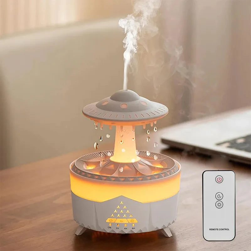 Rain Drop™ 350ml Air Humidifier & Essential Oil Diffuser | LED Mood Light + Remote Control