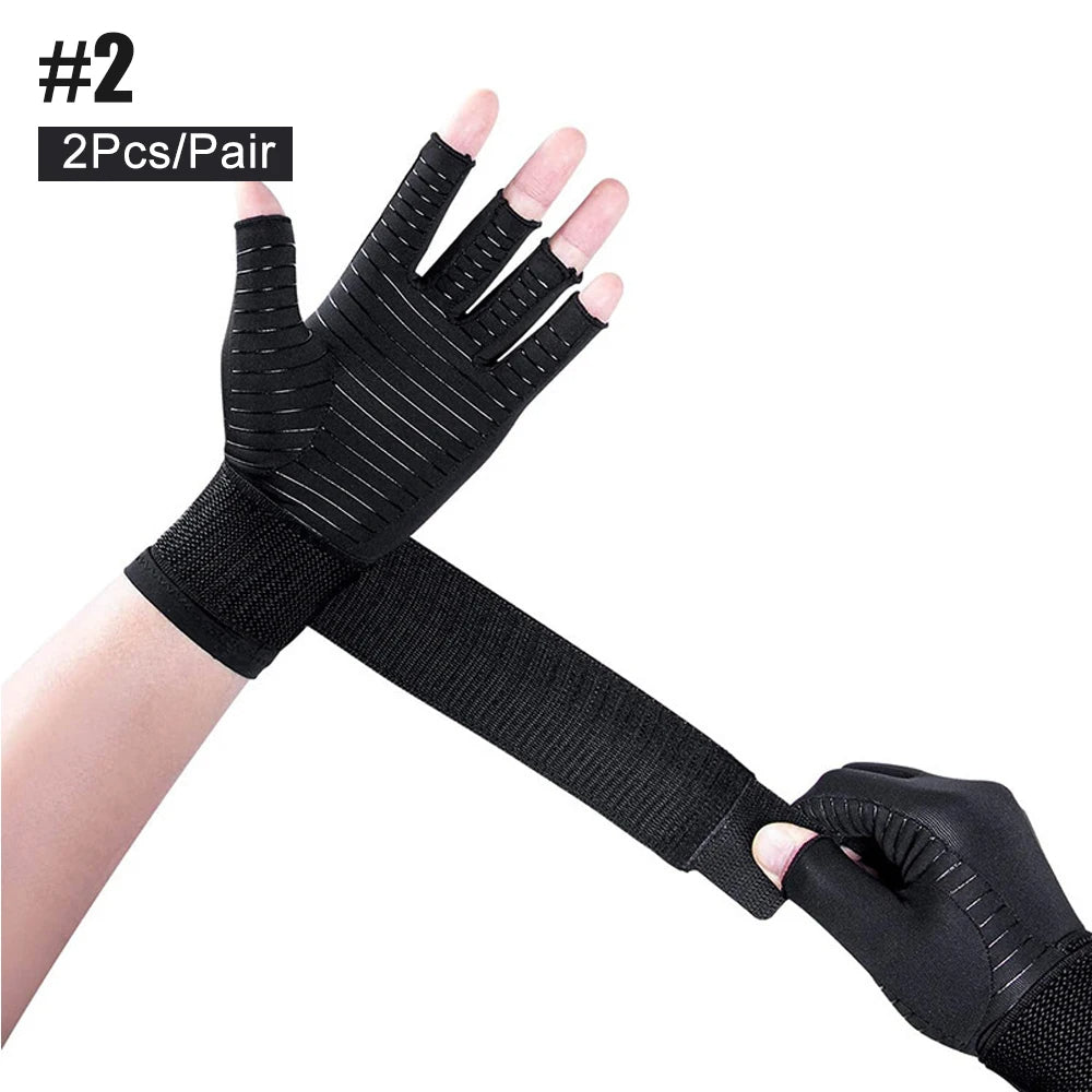 Copper Compression Arthritis Gloves | Fingerless Pain Relief Gloves for Arthritis