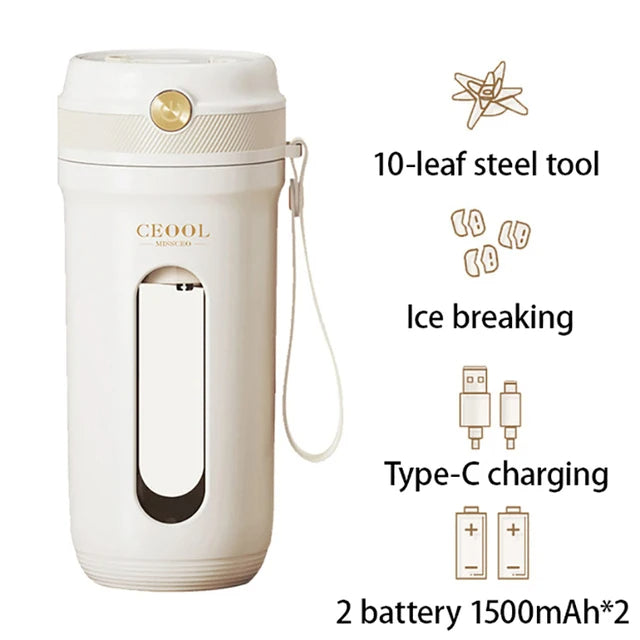 10-Blade USB Rechargeable Portable Blender | Smoothie Maker On-the-Go