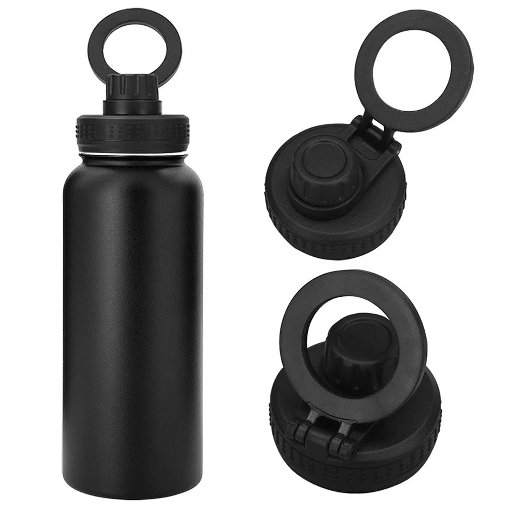 Insulated Water Bottle with Phone Mount - 1L Stainless Steel | MagSafe-Compatible