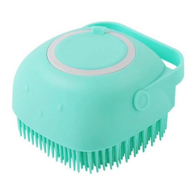Pet Bath Brush with Shampoo Dispenser | Silicone Dog & Cat Grooming Brush