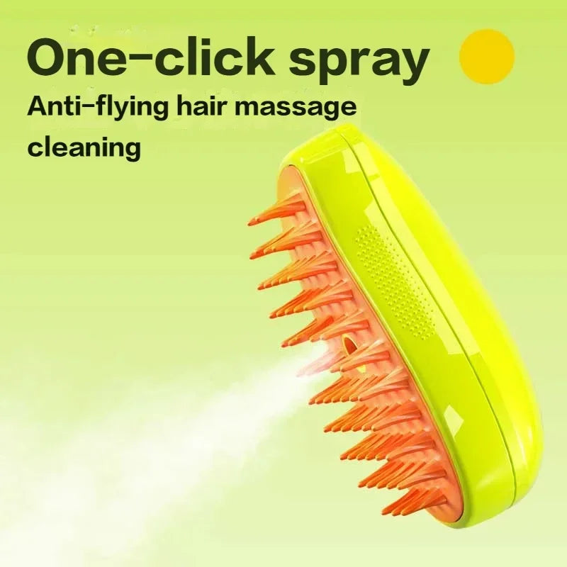 Steamy Brush for Cats | 3-in-1 Grooming Tool for Your Furry Friend!