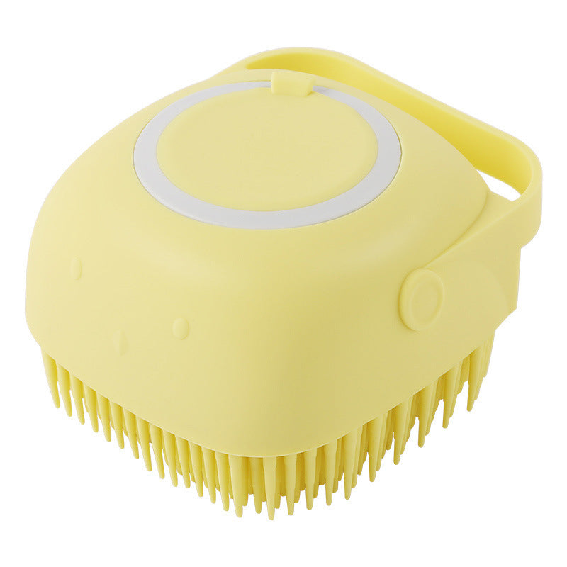 Pet Bath Brush with Shampoo Dispenser | Silicone Dog & Cat Grooming Brush