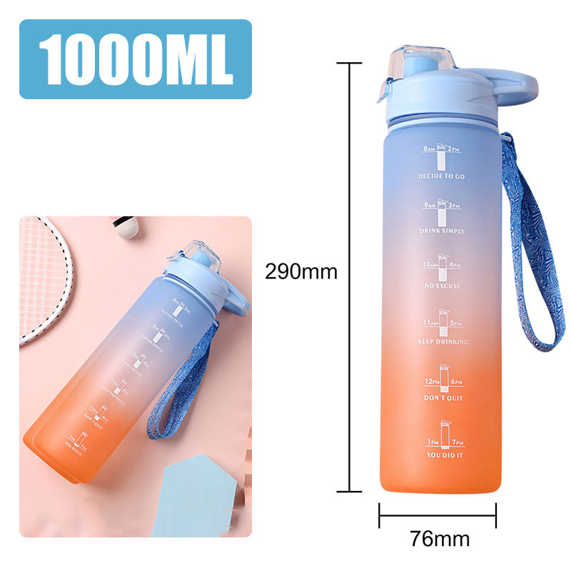 Motivational Water Bottle with Silicone Straw | 32oz, BPA-Free, Reusable & Leak-Proof