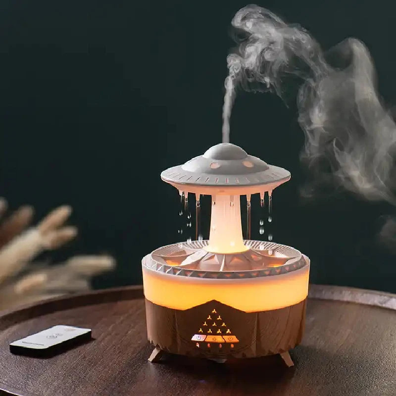Rain Drop™ 350ml Air Humidifier & Essential Oil Diffuser | LED Mood Light + Remote Control