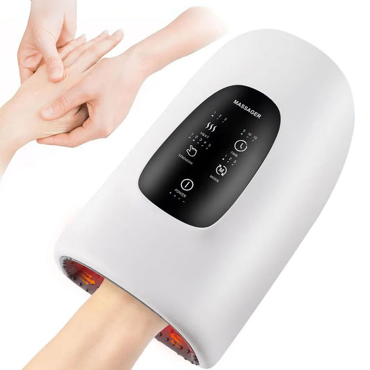 Wireless Electric Hand Massager | Cordless Heat & Compression Therapy for Pain Relief & Stress