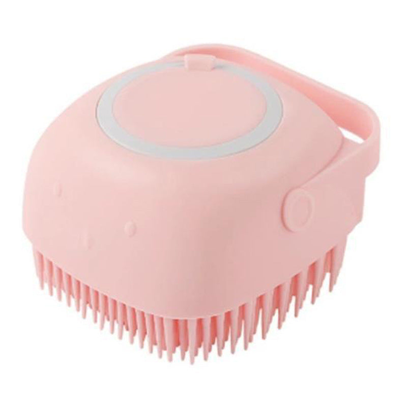 Pet Bath Brush with Shampoo Dispenser | Silicone Dog & Cat Grooming Brush