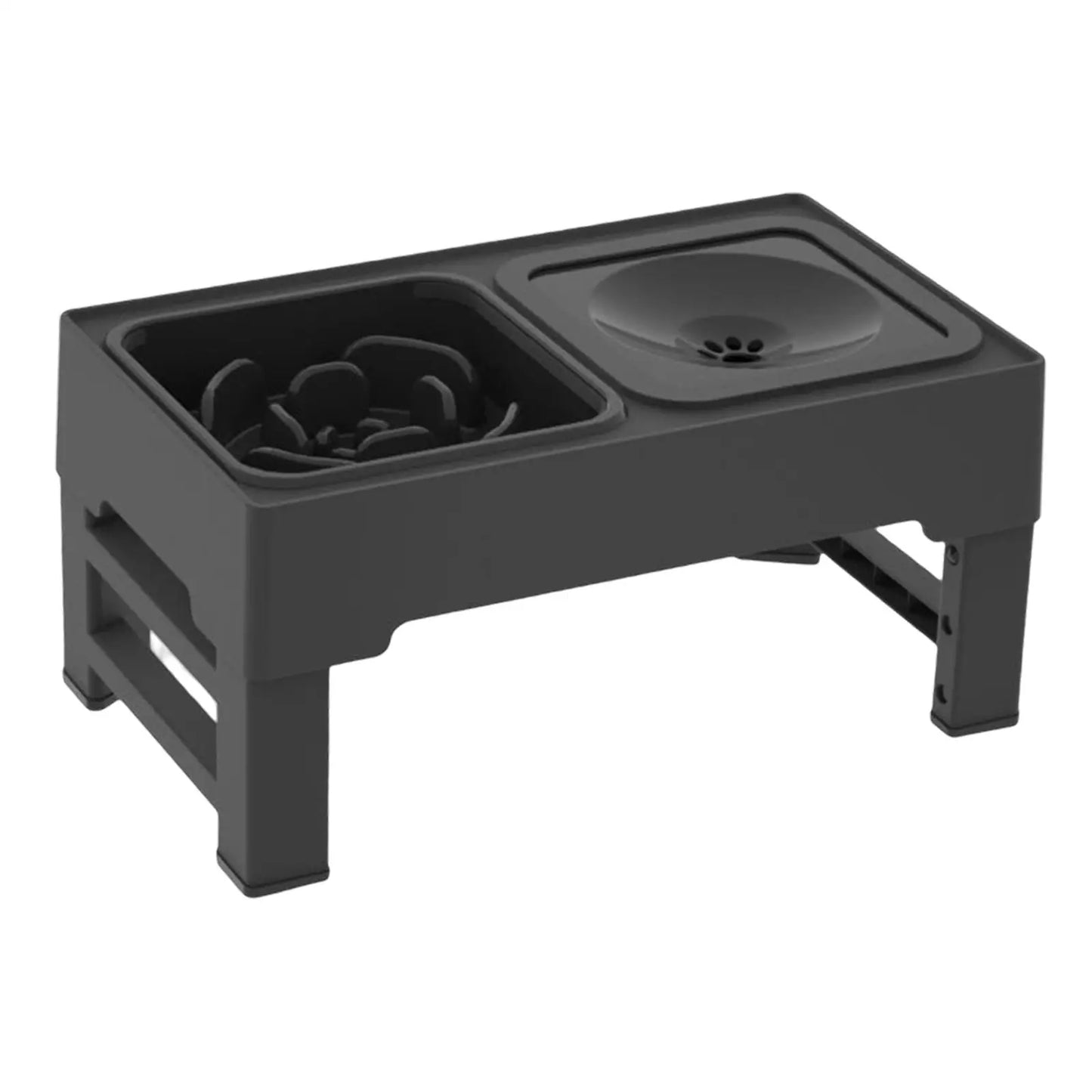 Elevated and Adjustable Raised Dog Bowls with Slow Feeder & Stainless Steel Options | Splash-Proof Water Bowl & Anti-Skid Stand