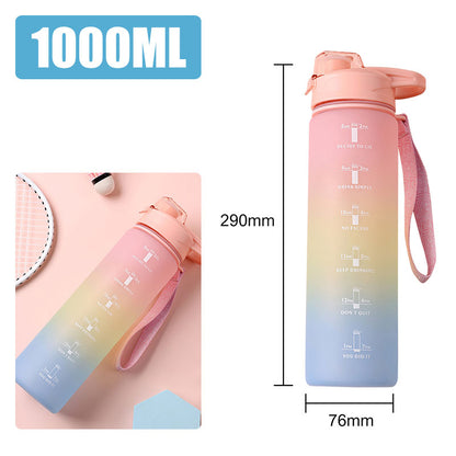 Motivational Water Bottle with Silicone Straw | 32oz, BPA-Free, Reusable & Leak-Proof