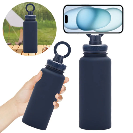 Insulated Water Bottle with Phone Mount - 1L Stainless Steel | MagSafe-Compatible