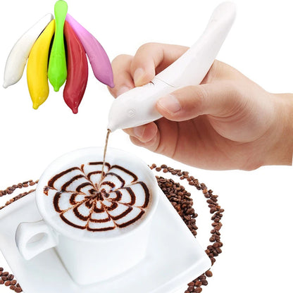 Electric Coffee Art Pen | Spice Pen for Latte, Cappuccino & Cake Decoration