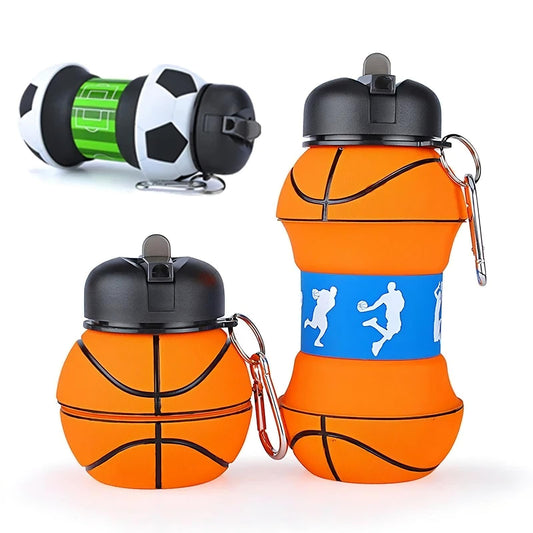 Foldable Sports Ball Water Bottle | Collapsible Silicone Hydration Bottle