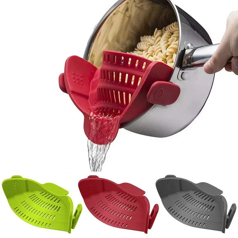 Clip-On Silicone Pot Strainer | Effortless, One-Handed Draining for Pasta, Veggies & More!